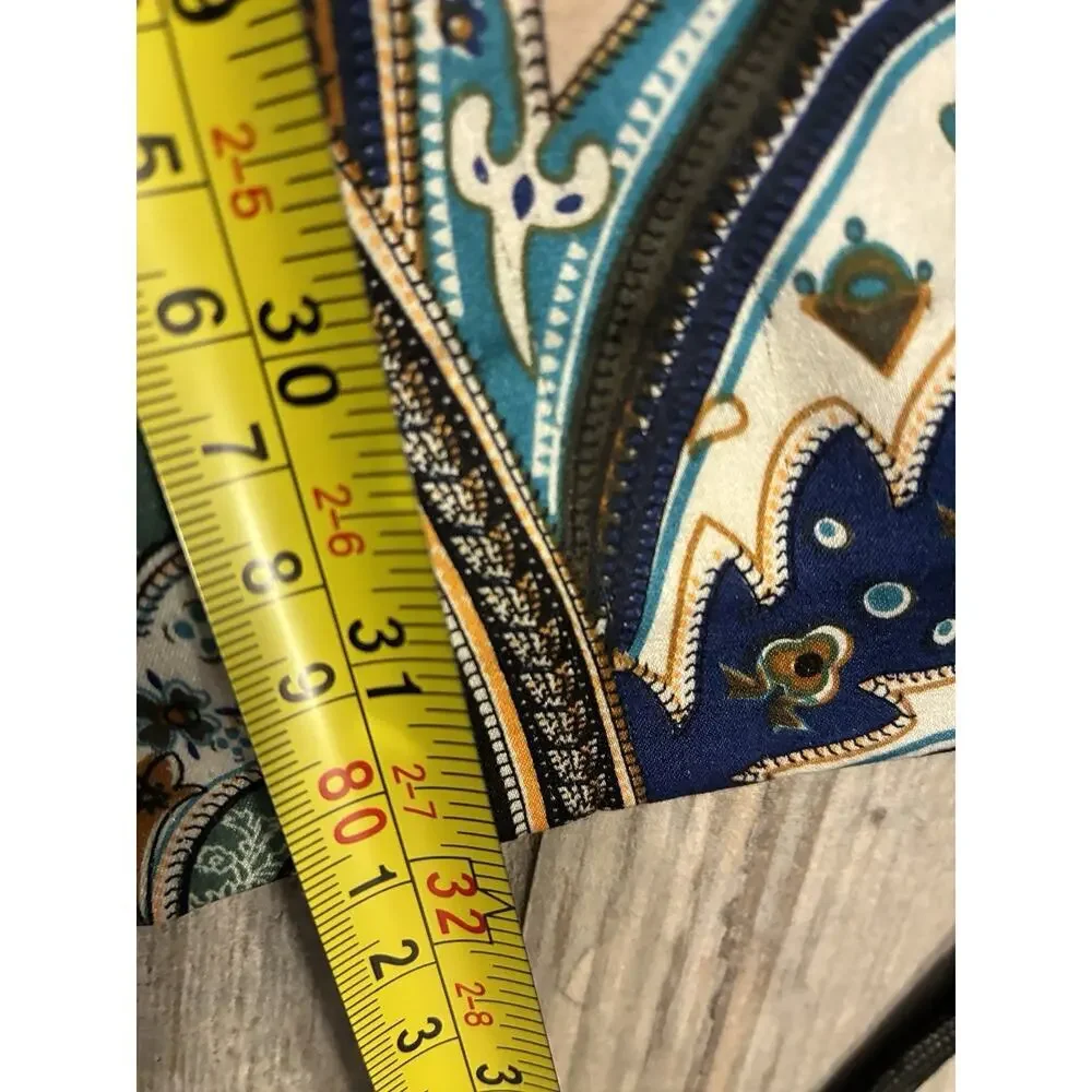 ERULLA Silk Blend Paisley Scarf Print Shift Dress - Size 2 - Multi-Color Boho